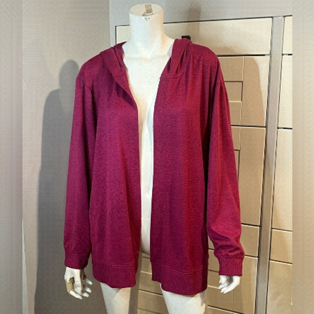 DC Jeans. 2X. Plus. Pink and black. Hooded. Open cardigan. Thick. Warm.